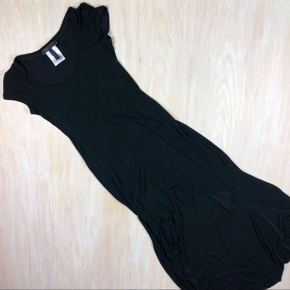 BCBGMaxazria Black High Low T-Shirt Maxi Dress